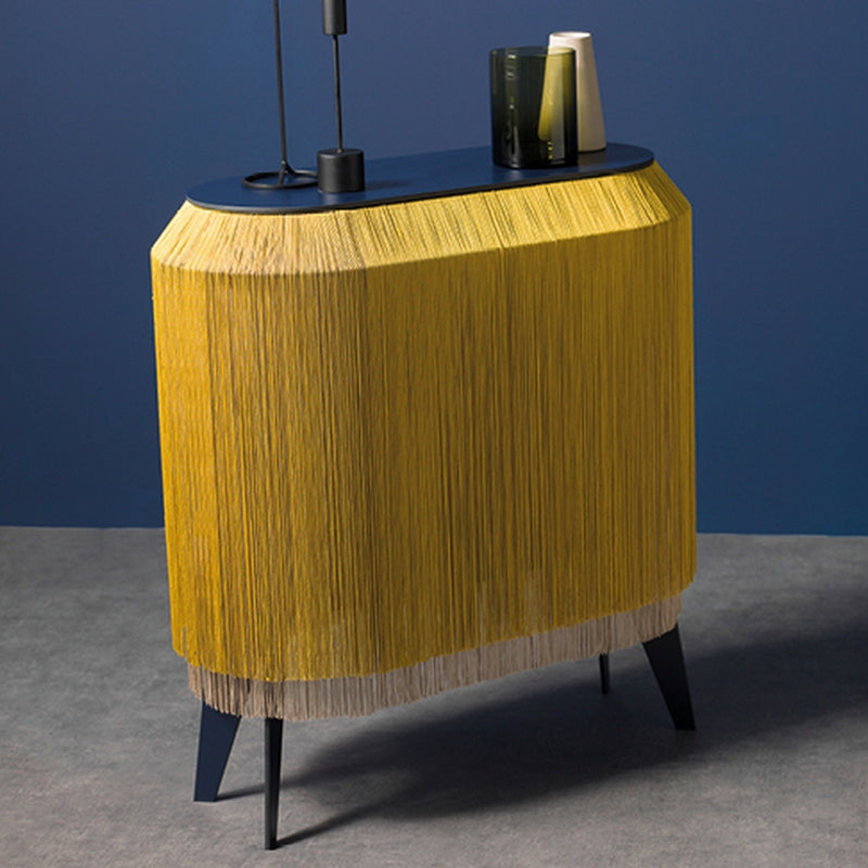 Gold Fringe Side Table / Nighstand