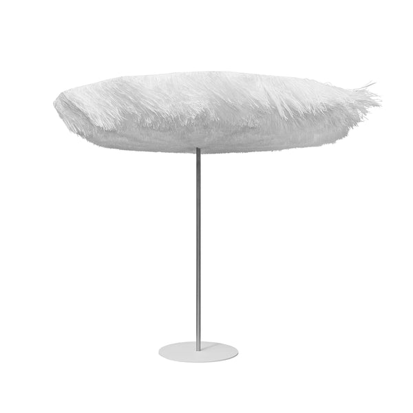 White Outdoor Fringe Parasol