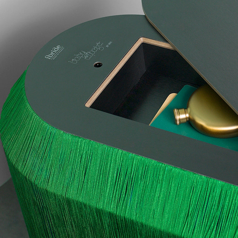 Green Fringe Side Table / Nightstand