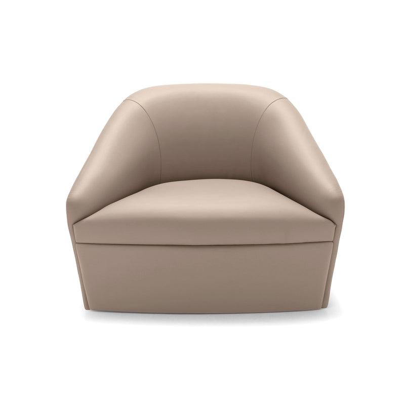 Grey Leather Swivel Chair