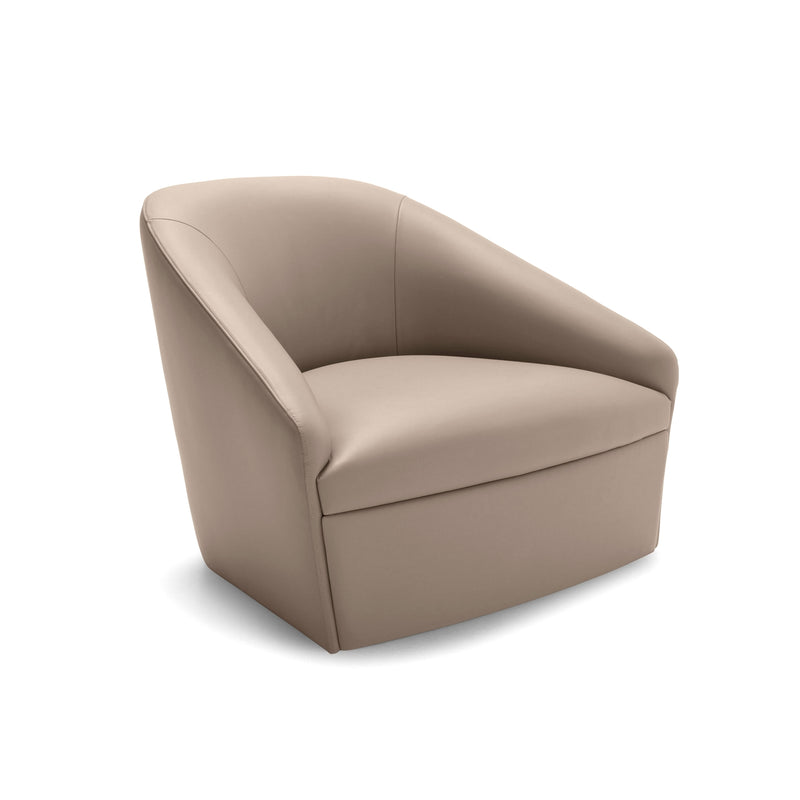 Grey Leather Swivel Chair