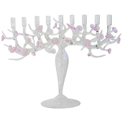 Cherry Blossom Menorah Glass Sculpture