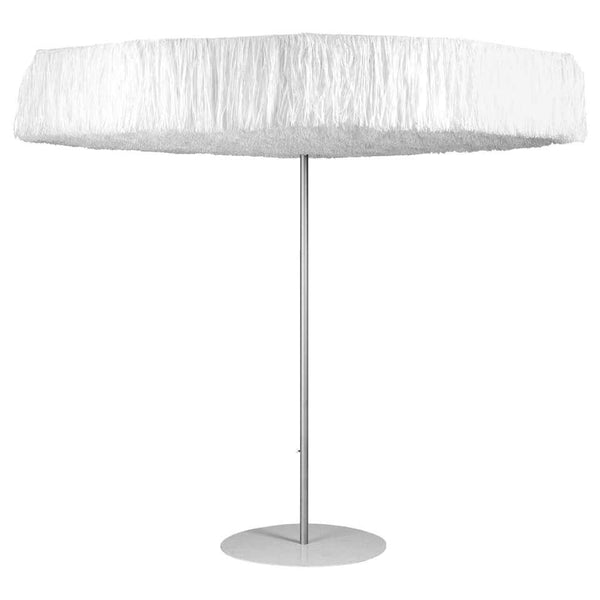 White Outdoor Fringe Parasol