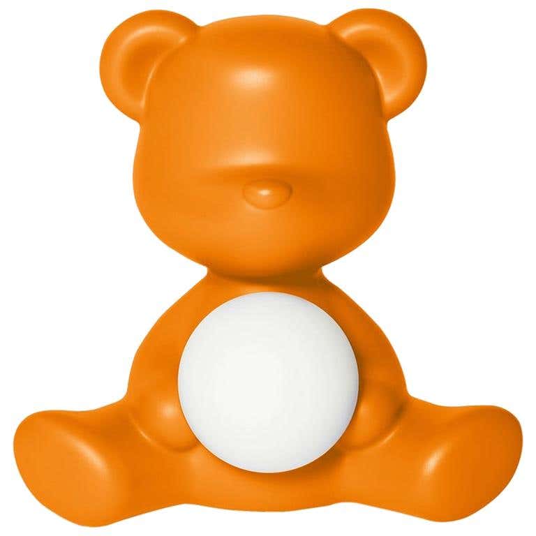 Orange Teddy Bear Lamp LED Rechargeable