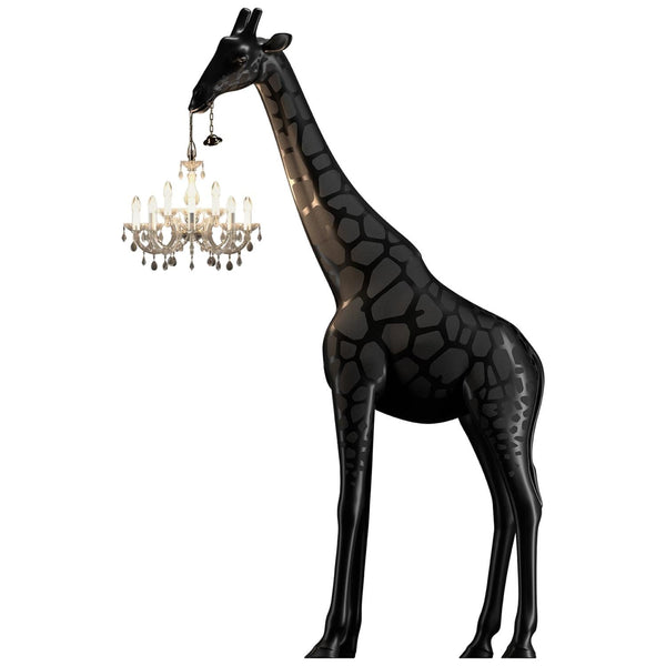 8.6 ft Tall Black Indoor Giraffe Chandelier