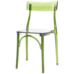 Milani, Transparent Green Polycarbonate Dining Chair