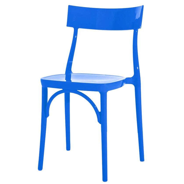 Milani Glossy Blue Majorelle Polycarbonate Dining Chair