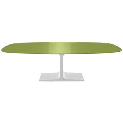 Century, Dining Table Green Glass Top on Metal Base