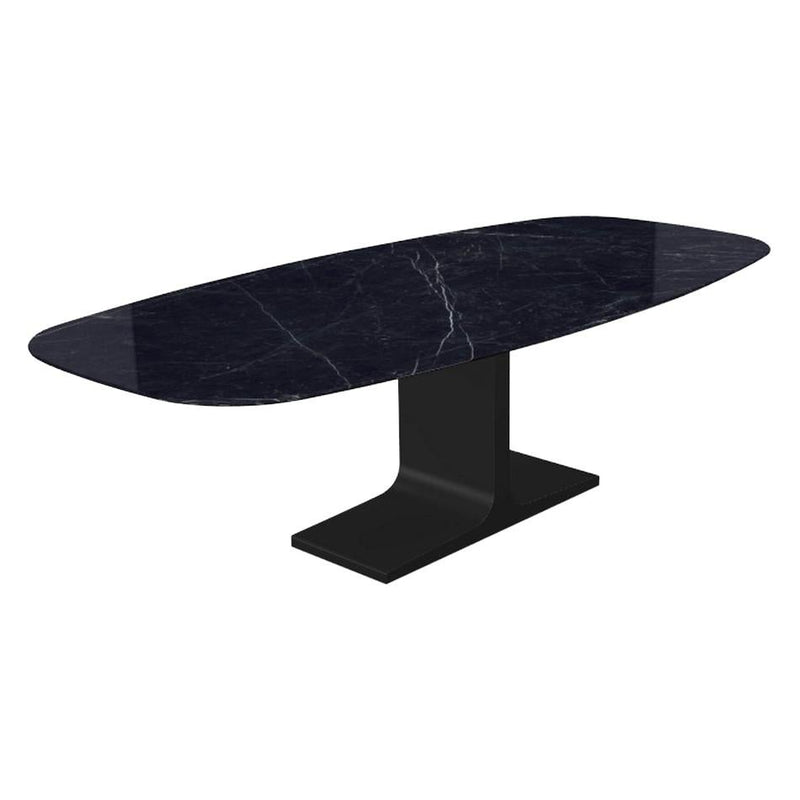 Century, Dining Table Marquina Ceramic Top on Metal Base