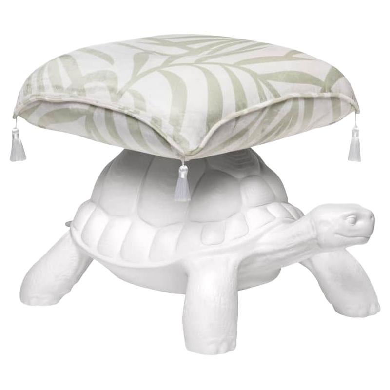 White Turtle Carry Pouf