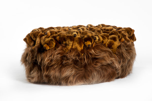 Grizzly Fluffy Ball Pouf XL