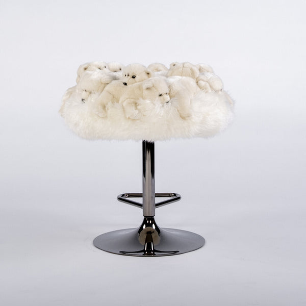 Fluffy Polar Bear Bar Stool