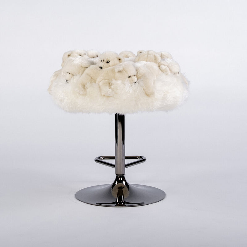 Fluffy Polar Bear Bar Stool