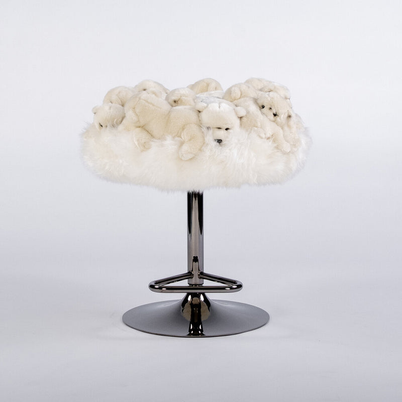 Fluffy Polar Bear Bar Stool