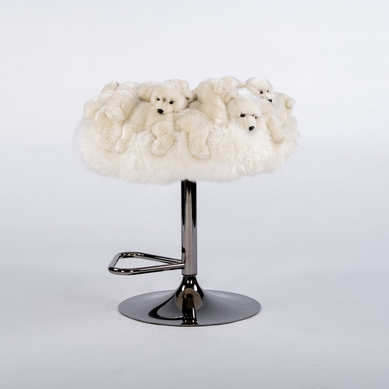 Fluffy Polar Bear Bar Stool