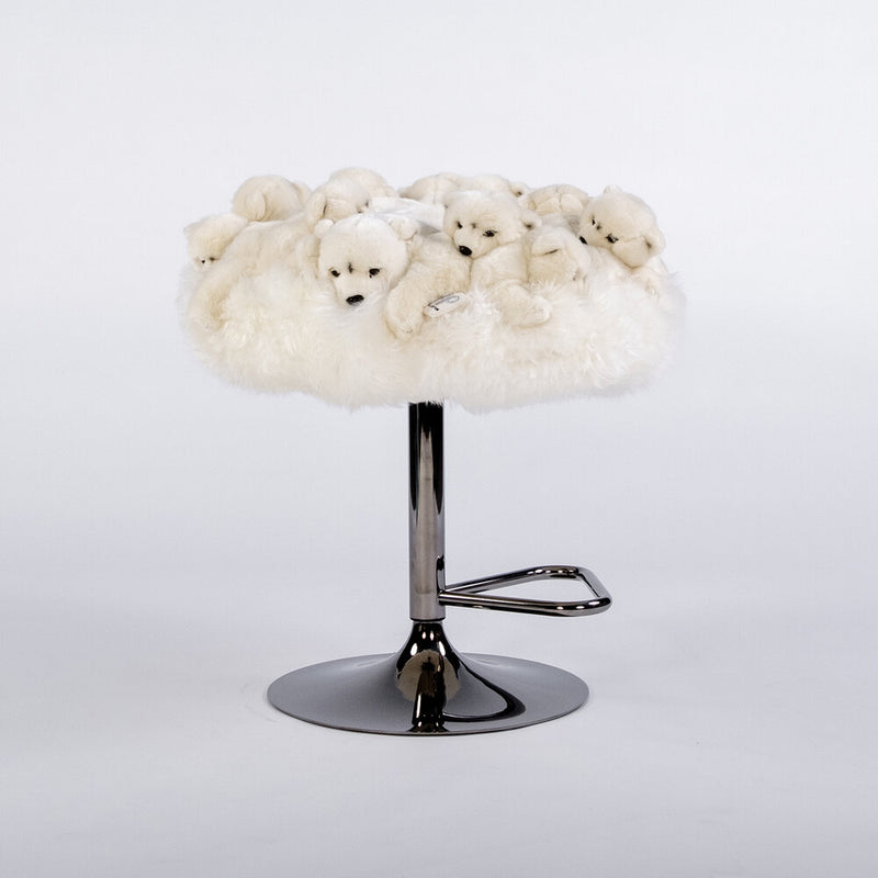 Fluffy Polar Bear Bar Stool