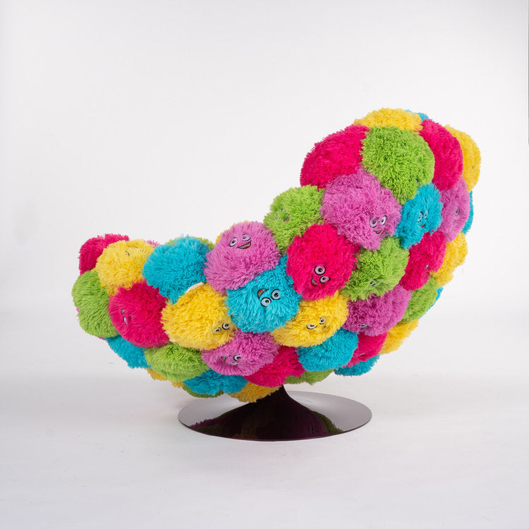 Candy Multi-Color Lounge and Fluffy Swivel Chair