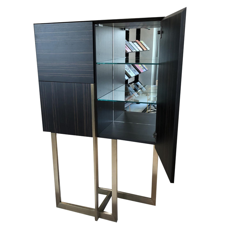 Deco, Makassar Ebony & Gold Veneer Bar/Cabinet