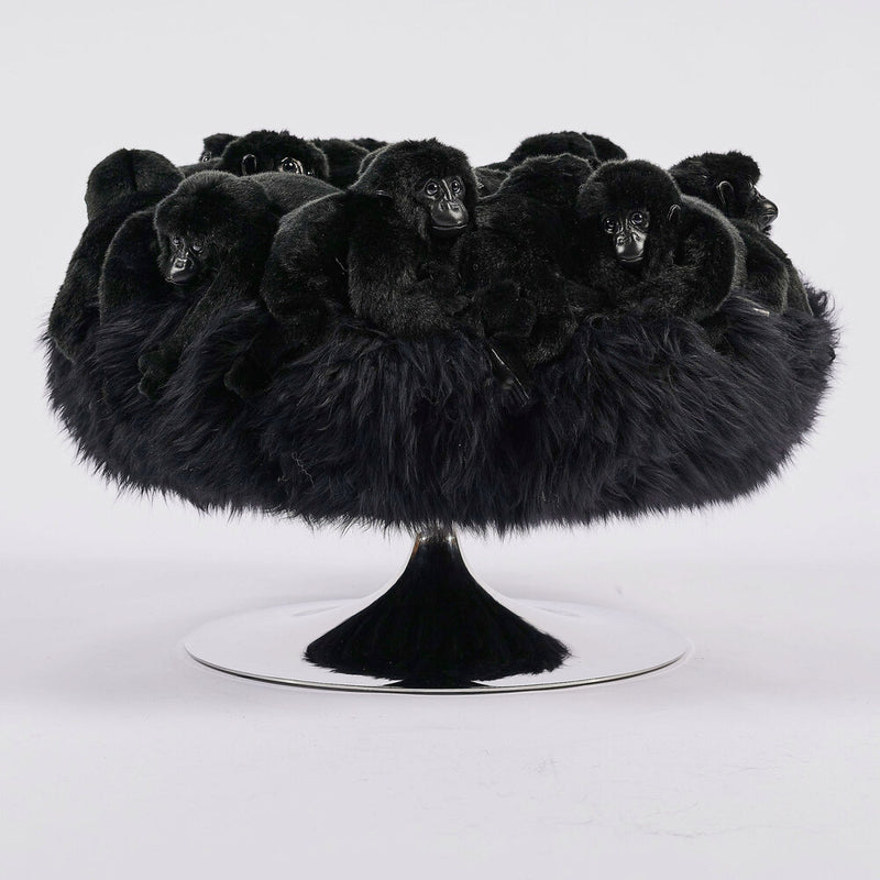 Black Gorilla Pouf Trompette