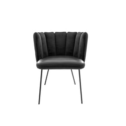 Black Gaia Velvet Dining Chair (7-Back)