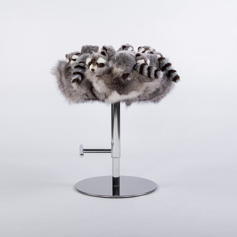 Fluffy Raccoon Bar Stool