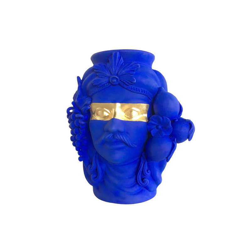 Sasa Blue & Gold Terracotta Vase