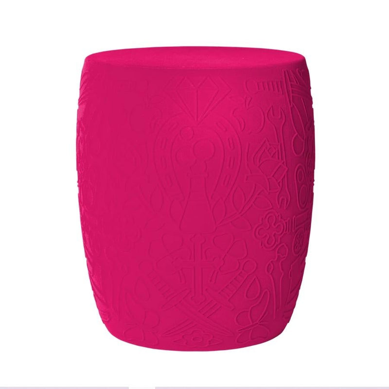 Mexico Pink Velvet Skull Stool/Side Table