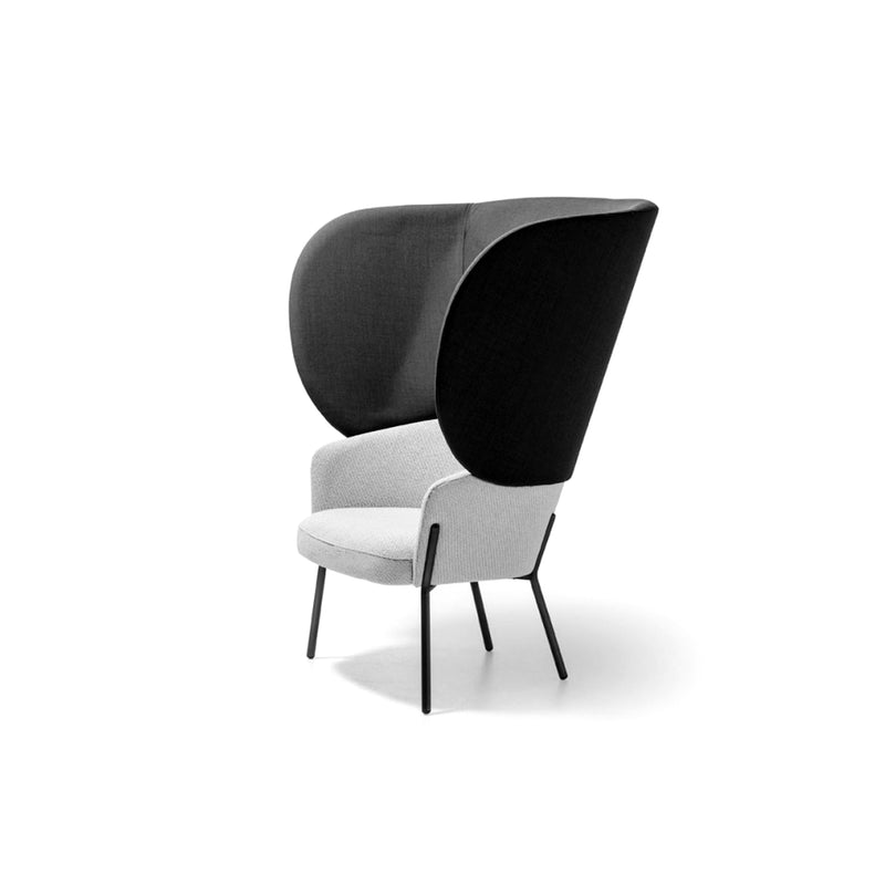 Black & White Upholstered Bergère Chair