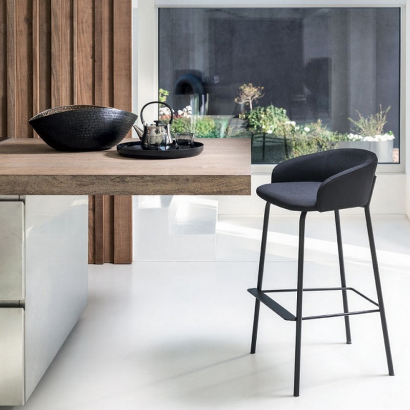 Black Leather Bar Stool