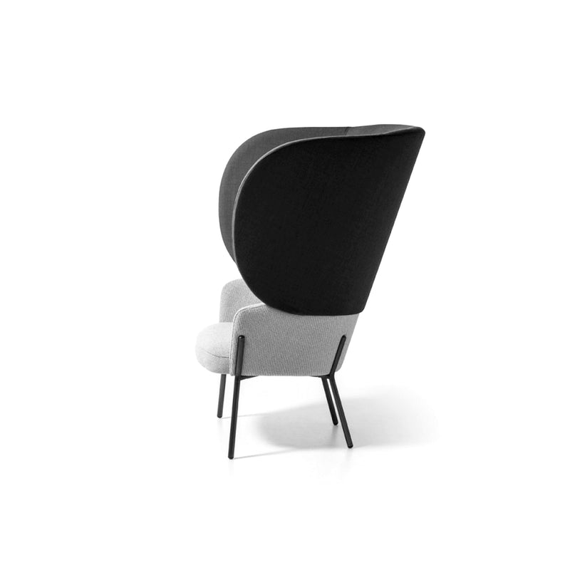 Black & White Upholstered Bergère Chair