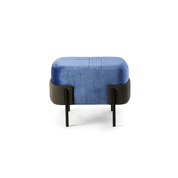 Blue Velvet Pouf