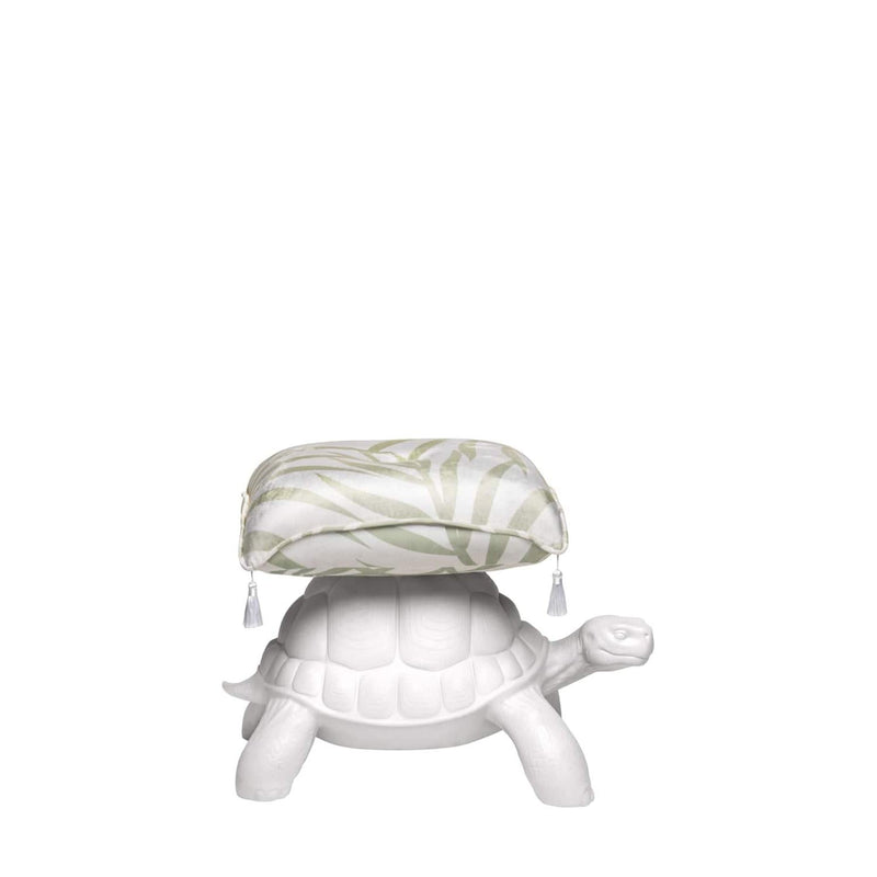 White Turtle Carry Pouf