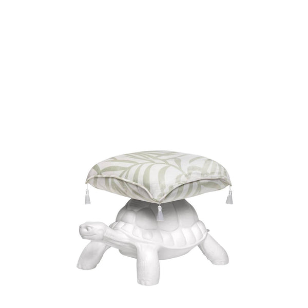 White Turtle Carry Pouf