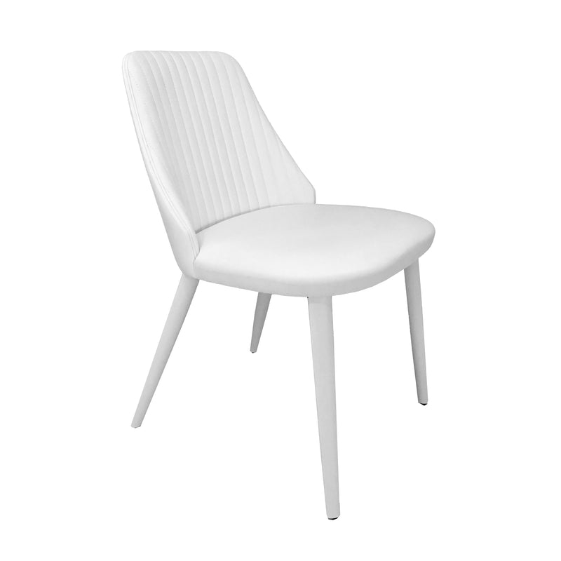 White Leather Dining Chair