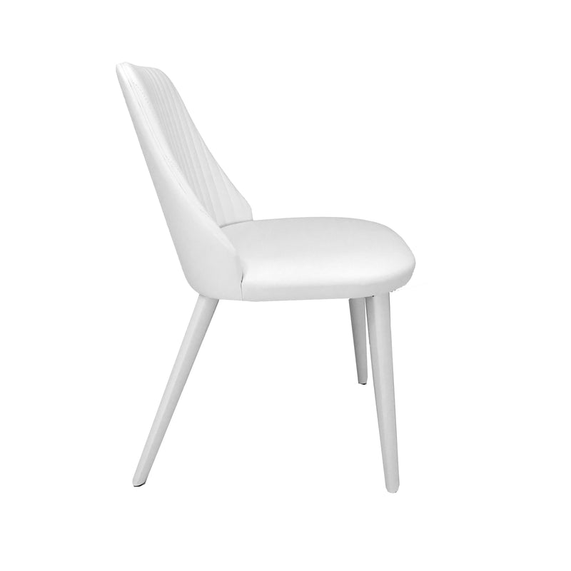 White Leather Dining Chair