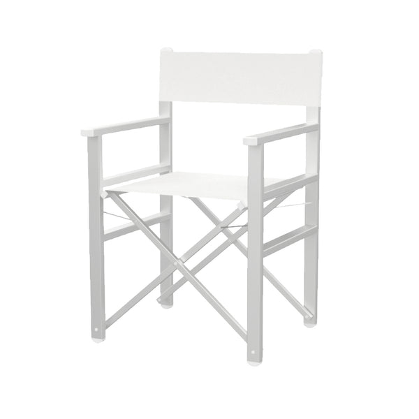 Folding White Aluminium Outdoor Director's Chair