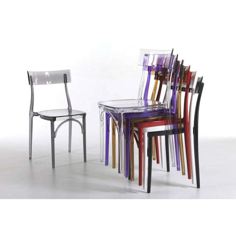 Milani, Transparent Grey Polycarbonate Dining Chair