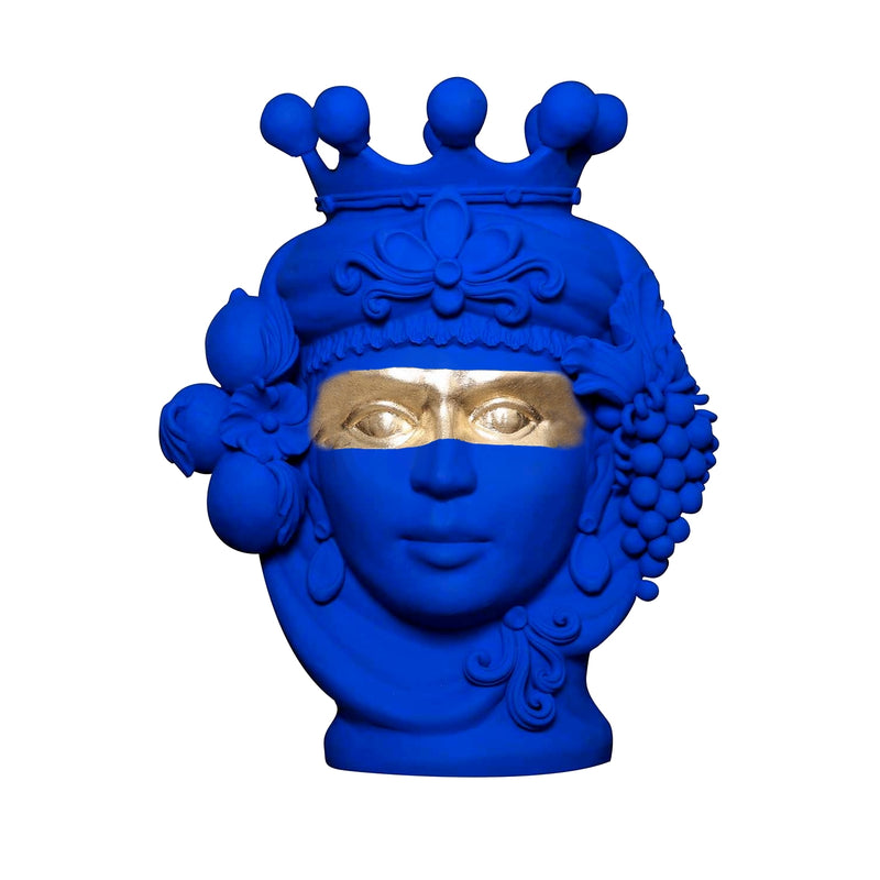 Blue and Gold Terracotta Vase