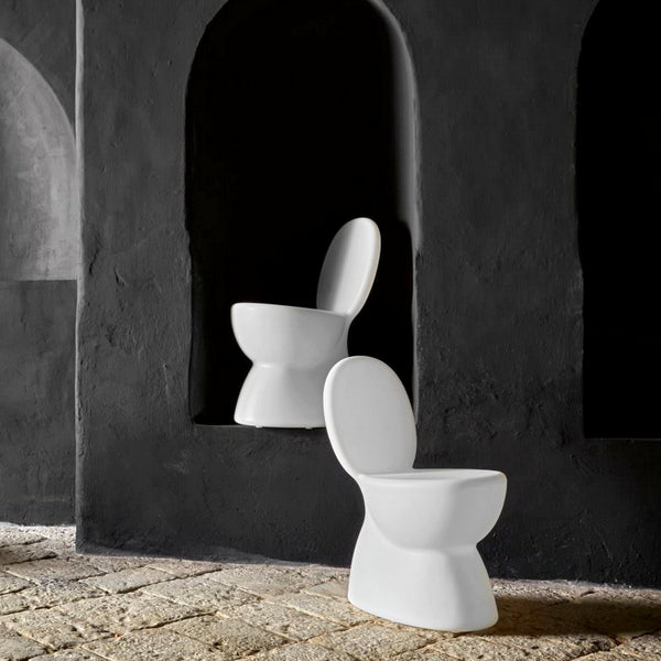 White Outdoor Toilet Seat Stool