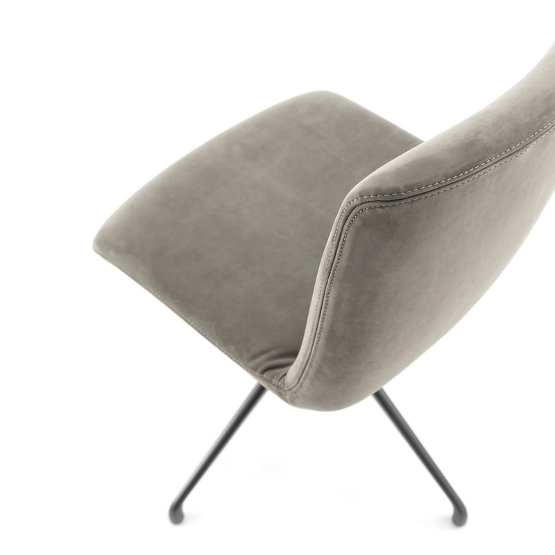 Grey Suede Dining Chair