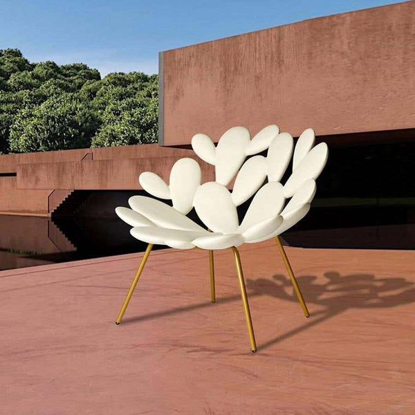 White & Brass Outdoor Cactus Chair