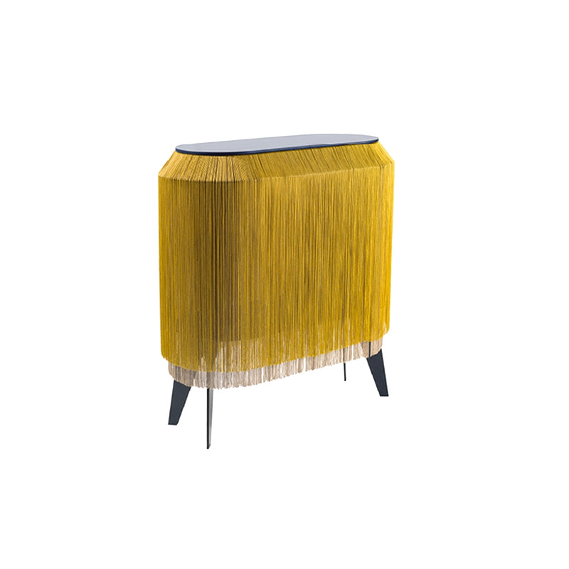 Gold Fringe Side Table / Nighstand