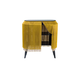 Gold Fringe Side Table / Nighstand