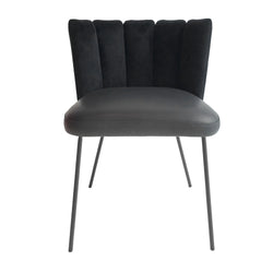 Black Gaia Velvet Dining Chair (5-Back)