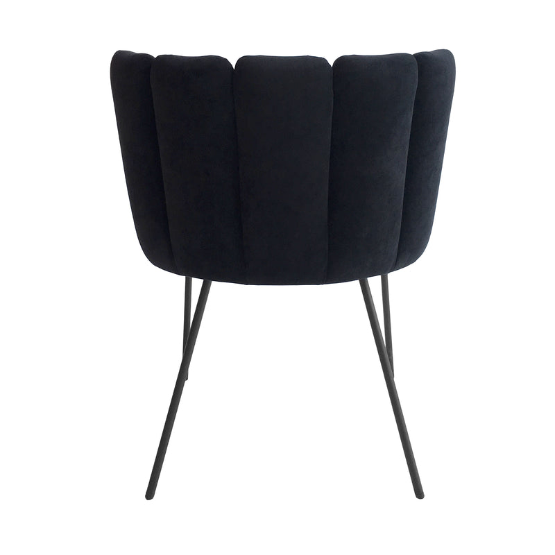 Black Gaia Velvet Dining Chair (5-Back)