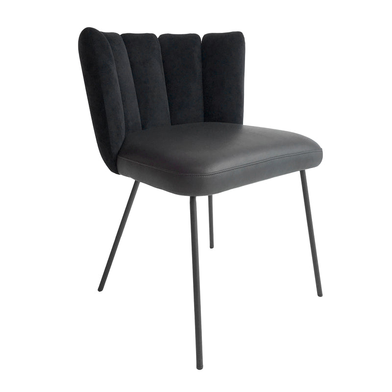 Black Gaia Velvet Dining Chair (5-Back)