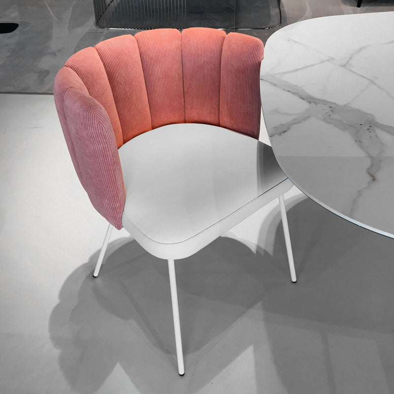 Pink Gaia Velvet Dining Armchair