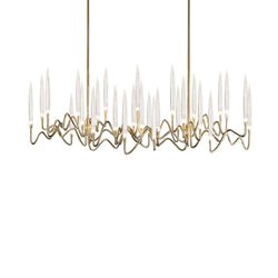 Gold Brass Chandelier with Crystal LEDs