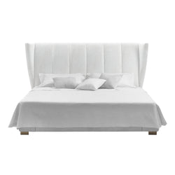 White Velvet Magenta Bed