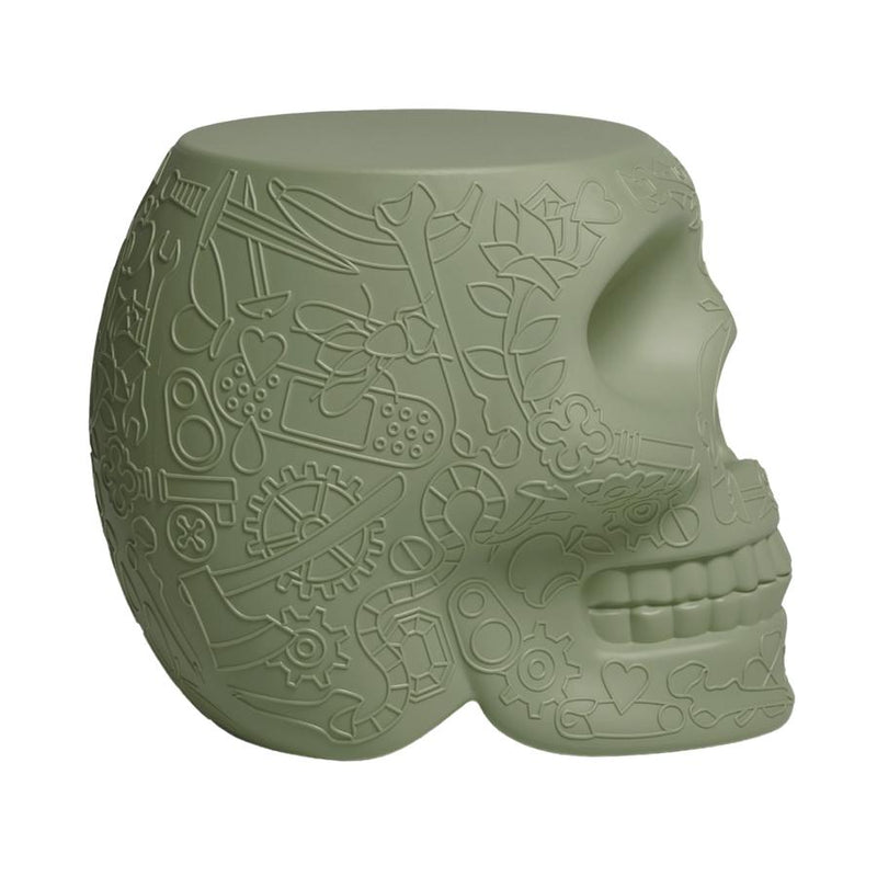 Mexico Skull Balsam Green Stool/Side Table